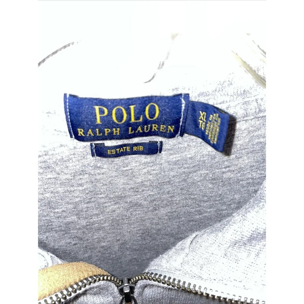 Polo Ralph Lauren Estate Rib Men’s Flesh Pony Sweat Shirt Sz XL Gray Athleisure